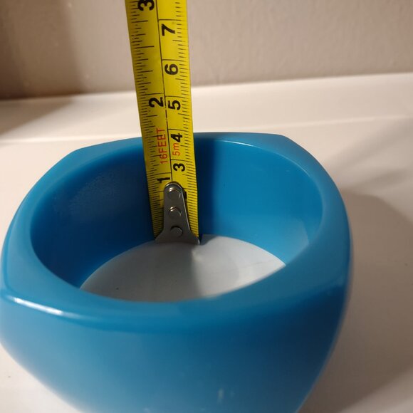 Very Awesome Asymmetrical 8 Inch Vintage Thick Blue Bangle - Picture 10 of 10